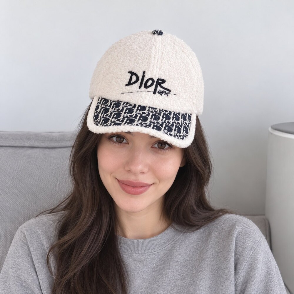 Dior Shearling Jacquard Cap - Picture 2 of 6